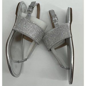 BCBGeneration Big Wander Silver Mirror Sandals‎ Simmer 7.5m Sparkle Slip On